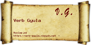 Verb Gyula névjegykártya